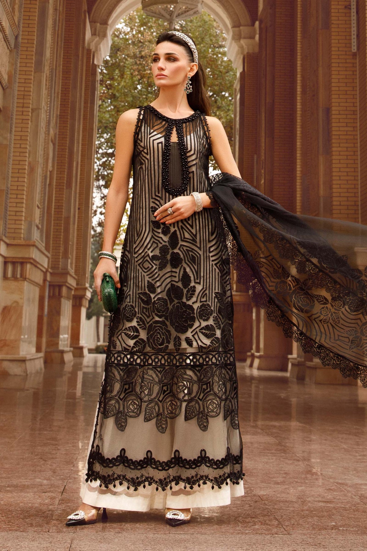Unstitched Voyage a' Luxe Lawn '24 by Maria B | D-2414-B