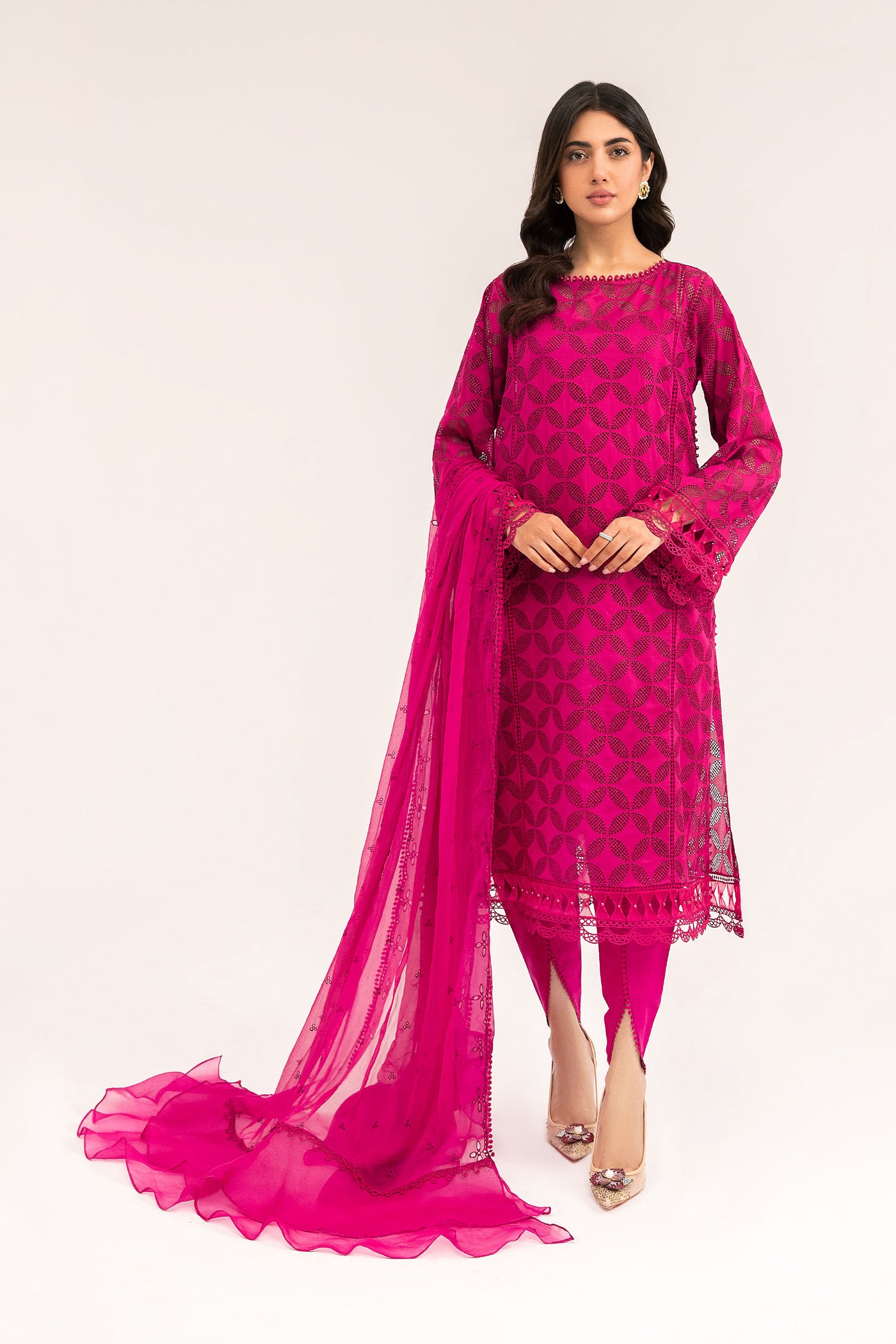 M.Luxe Fabrics Dupatta Pink LF-401-D