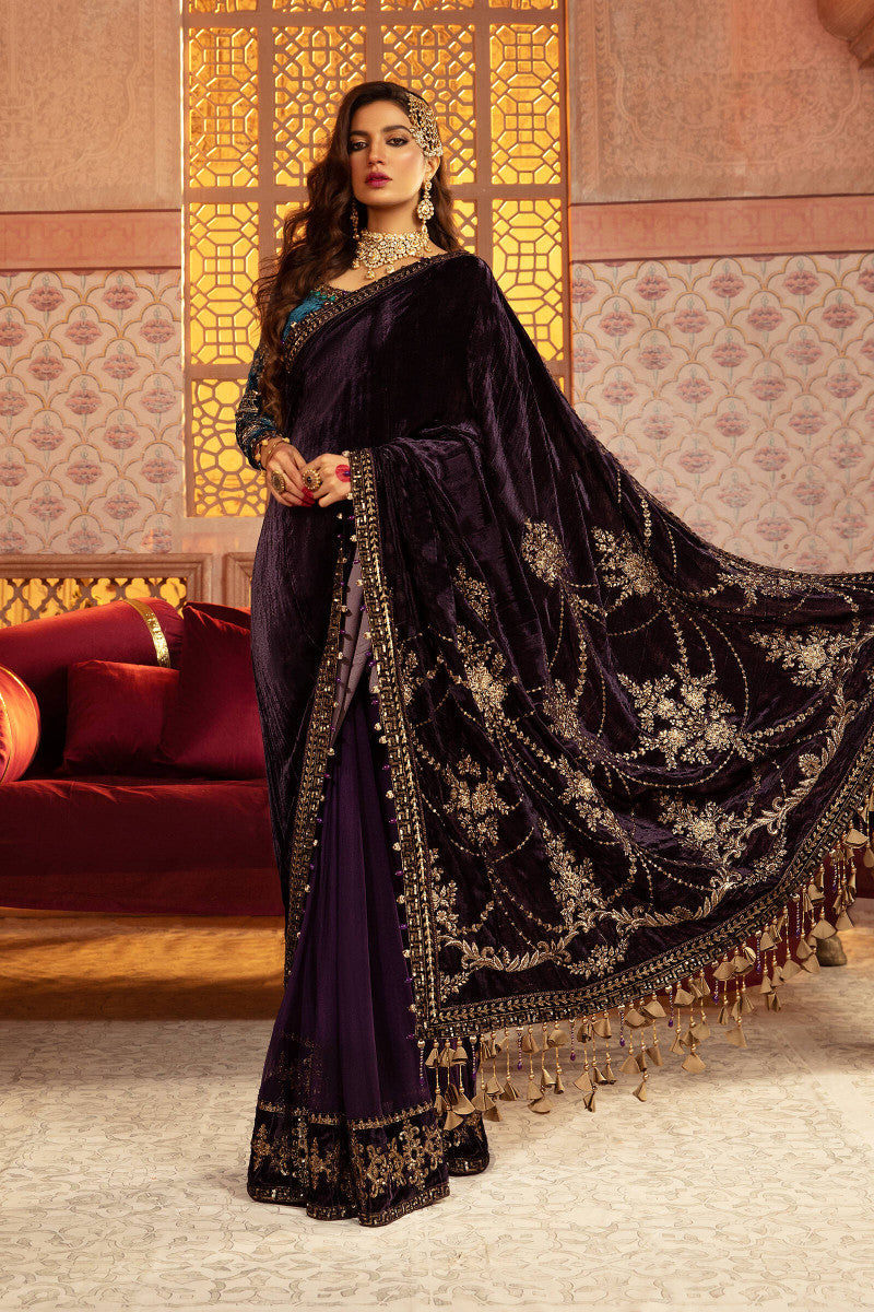 Unstitched Velvet VEL-20-101-Teal and Plum – Maria.B. Designs (PK)